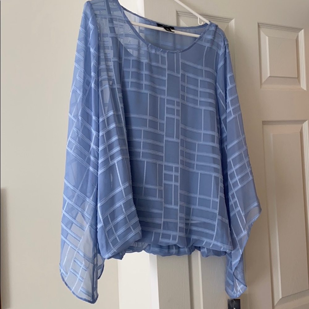 Alfani Graphic Mood Gentle Blue blouse